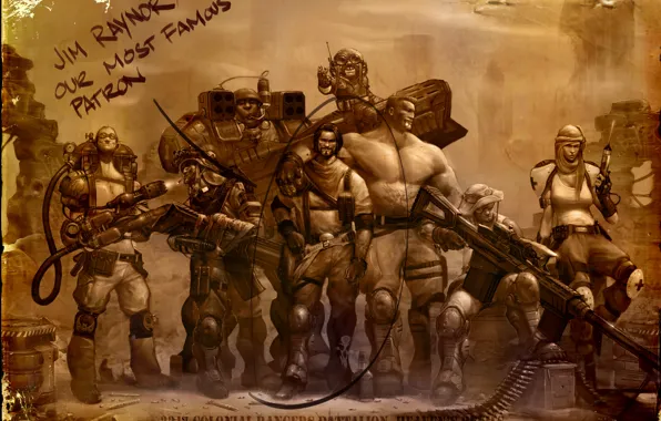 Картинка оружие, фотография, солдаты, снайпер, StarCraft 2, рейдеры, медик, Джима Рейнора