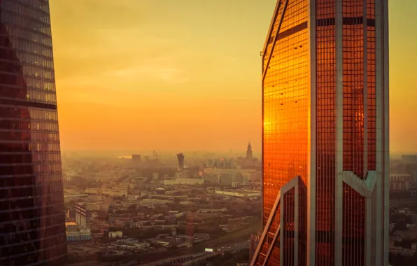 City, dark, light, summer, sky, deep, sunset, beautiful