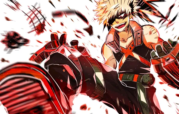 Аниме, арт, герой, парень, Boku no Hero Academia, Моя геройская академия, Бакуго Катсуки