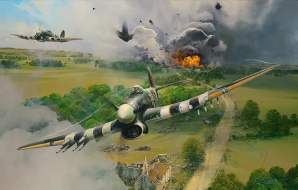 Великобритания, Tempest, Тайфун, Robert Taylor, Истребители-бомбардировщики, Closing the Gap, Typhoon Mk1b