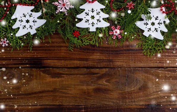 Картинка снег, елка, Новый Год, Рождество, Christmas, wood, snow, New Year
