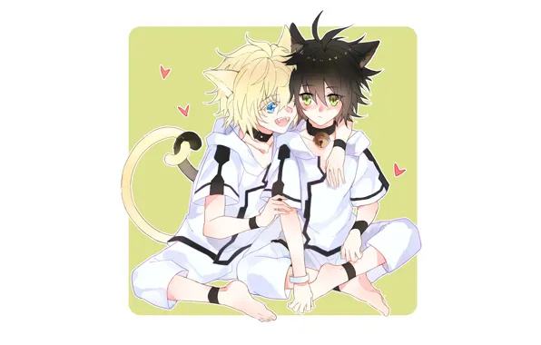 Фон, аниме, арт, двое, мальчики, Owari no Seraph, Последний серафим, Юичиро Хакуя