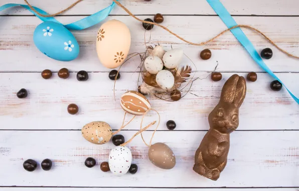 Картинка шоколад, яйца, пасха, Праздник, шоколадный заяц