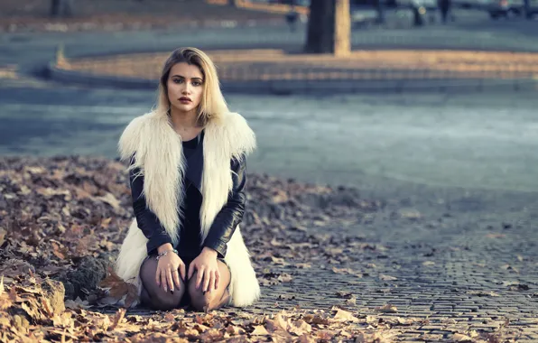Осень, взгляд, лицо, улица, модель, Ilaria