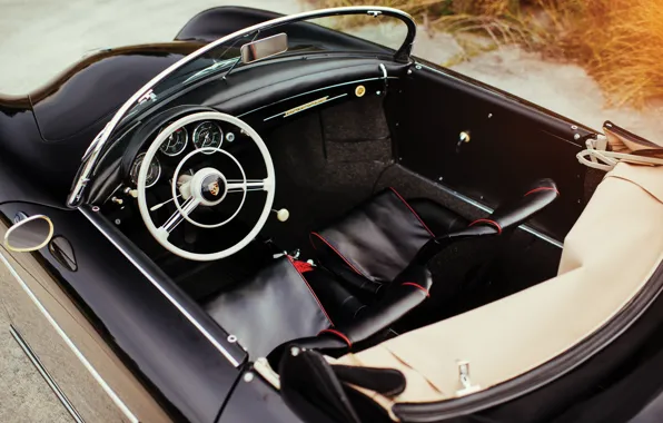 Porsche, 1957, 356, car interior, Porsche 356A 1600 Speedster