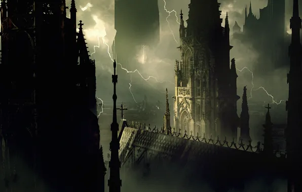 Молния, art, castle, prague