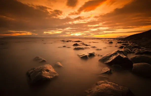 Закат, Море, Камни