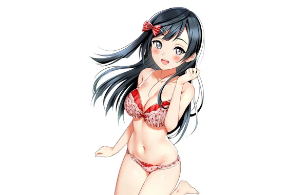 Girl, sexy, lingerie, pantsu, bra, cleavage, panties, long hair
