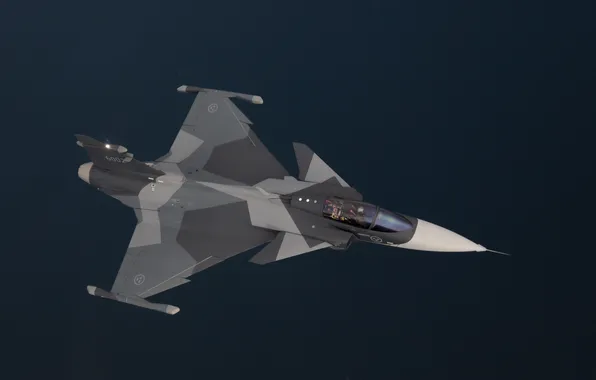 Картинка sea, flying, airplane, Gripen, military aircraft, JAS-39 Gripen