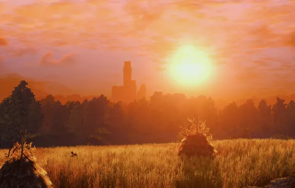 Картинка солнце, Orange, Ведьмак, The Witcher-3:Wild Hunt