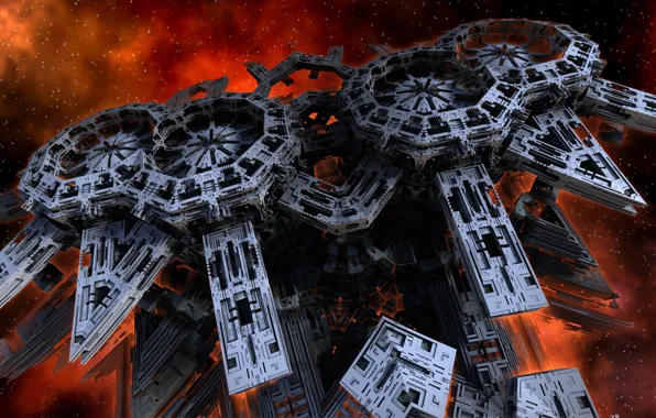 Космос, звёзды, космический корабль, into the breach