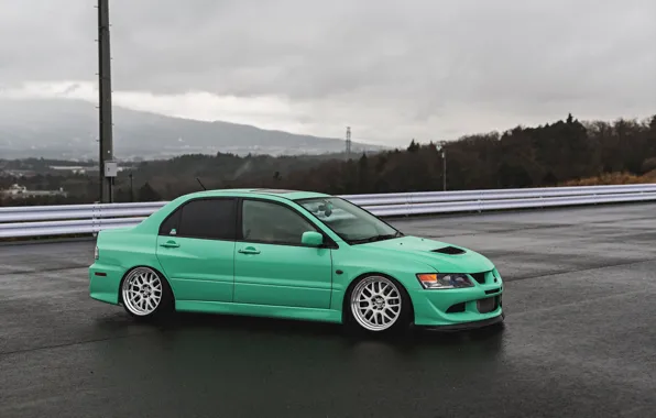 Картинка Mitsubishi, Lancer, Evolution, Green, VIII