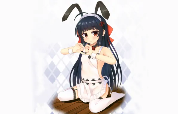 Girl, sexy, thighhighs, long hair, legs, anime, beautiful, red eyes
