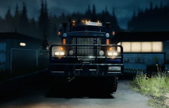 HDR, Wood, Lights, Truck, Game, Wisconsin, Trees, Industries
