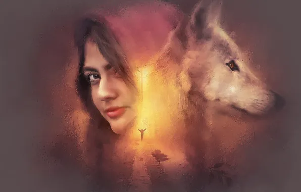 Картинка nature, snow, predator, face, animal, wolf, wildlife, portrait