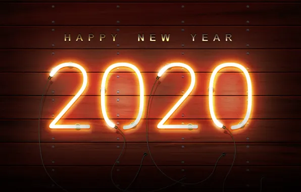 Картинка new year, neon, happy new year, new year 2020