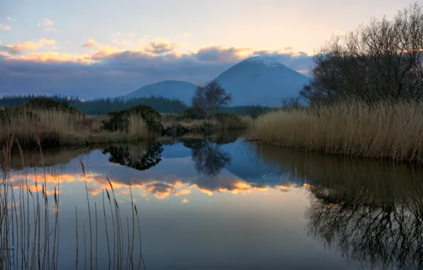 Картинка пейзаж, горы, озеро, вечер, Scotland, Broadford