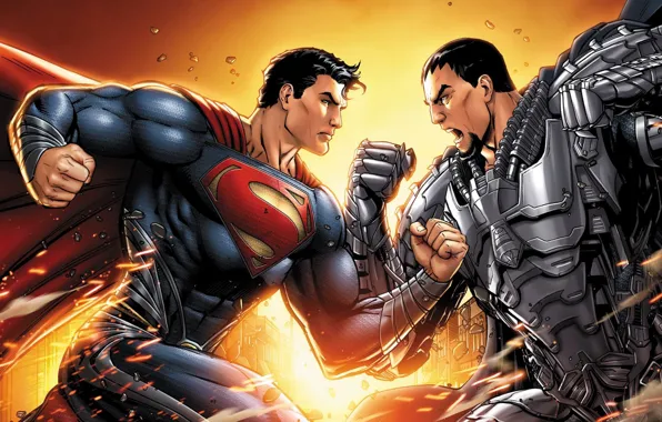 Fantasy, armor, art, comics, Superman, battle, artwork, superheroes