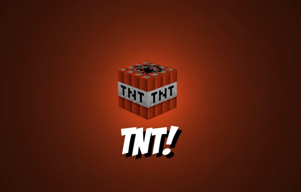 Картинка минимализм, простой фон, взрывчатка, minecraf, tnt