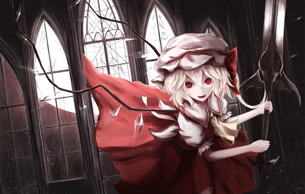 Взгляд, аниме, арт, девочка, Touhou