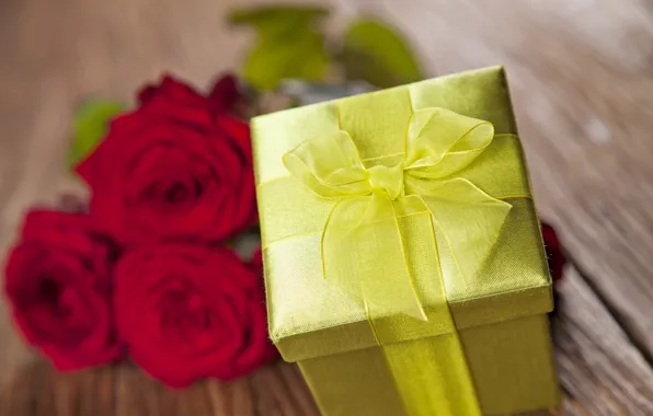 Red, love, romantic, gift, roses, valentine`s day