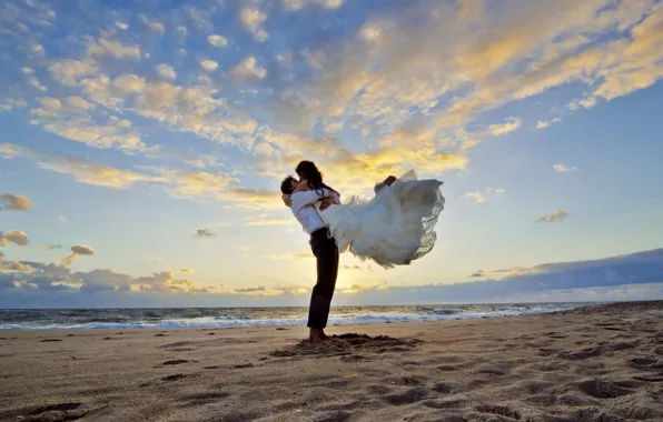 Wedding, bride, groom