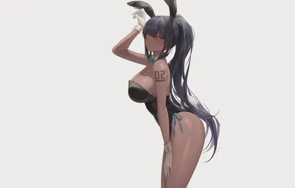 Girl, hot, Anime, pretty, bunny, tan, tanned, bunny girl