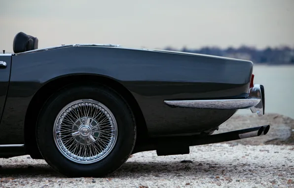 Картинка чёрный, Maserati, 1969, родстер, бампер, спайдер, патрубки, Ghibli Spider