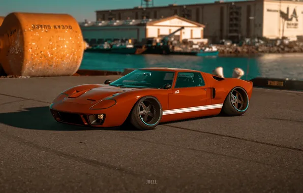 Ford, Красный, Авто, Машина, Ford GT, Рендеринг, Concept Art, GT40