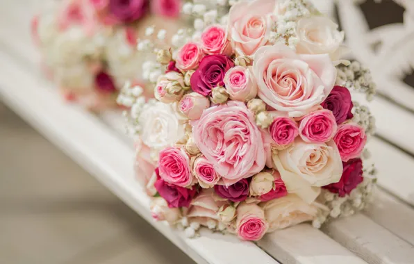 Цветы, розы, букет, pink, flowers, bouquet, roses