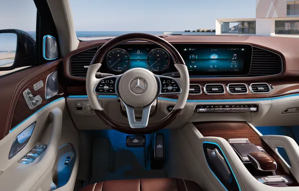 Транспорт, автомобиль, Mercedes Benz, салон, GLS Maybach