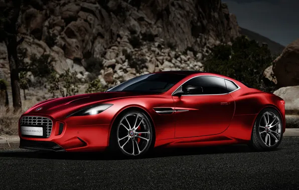 Concept, Red, Thunderbolt, Vanquish, Aston Martin-Fisker