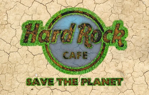 Картинка logo, typography, artwork, miscellanea, quote, Hard Rock Cafe, Save the Planet