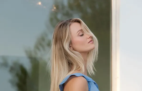 Girl, look, blonde, wind