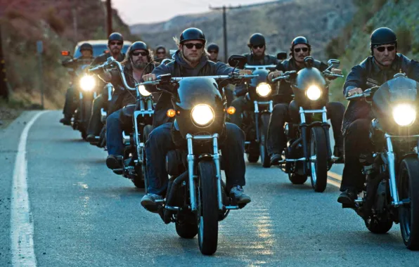 Дорога, байкеры, мото, sons of anarchy, SOA