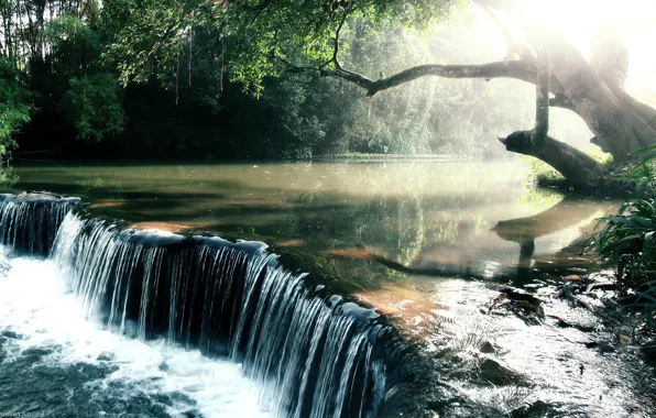 Свет, река, водопад