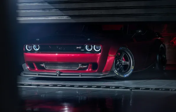 Фары, гараж, демон, Dodge, Challenger, SRT, Demon, додж челенджер