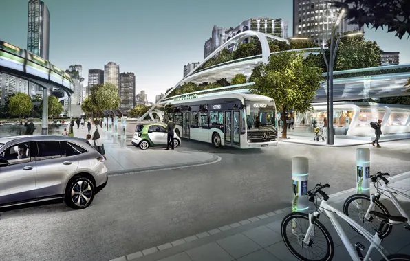 Mercedes benz, bus, smart, e-bike, e-citaro