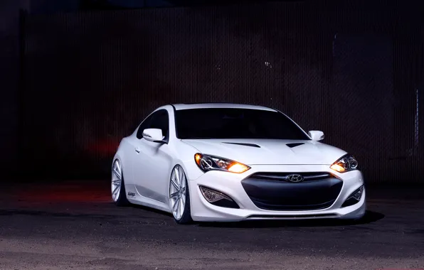 Белый, купе, white, hyundai, хёндай, vossen, genesis, генезис