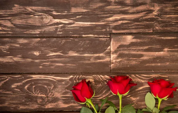 Букет, red, wood, romantic, roses, красные розы