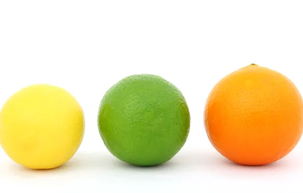 Картинка лимон, апельсин, лайм, цитрус, фрукты