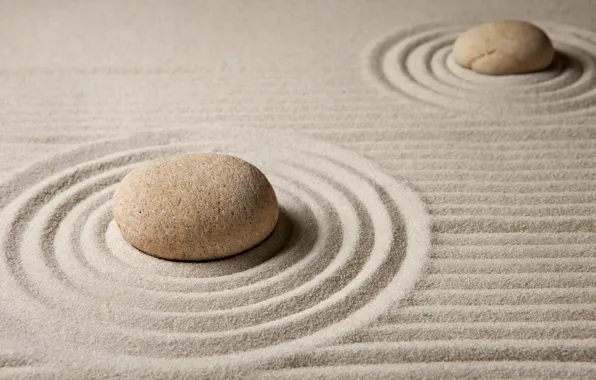Картинка песок, камни, stone, sand, zen