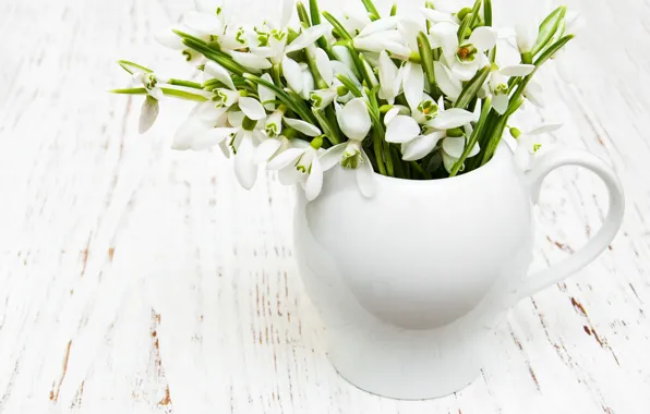 Цветы, букет, подснежники, white, белые, flowers, spring, snowdrops