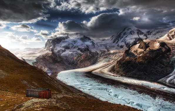 Ice, landscape, Mountains, Alps, cold, Schweiz