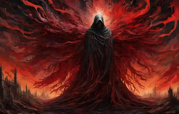 Смерть, фэнтези, капюшон, плащ