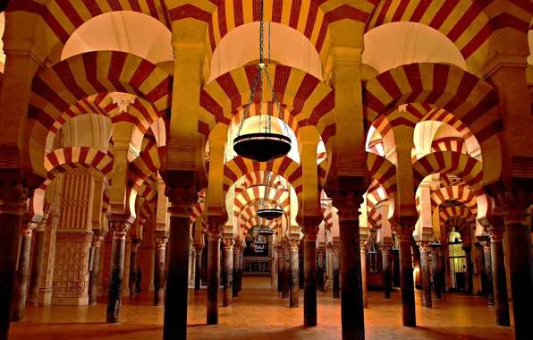 Картинка арка, мечеть, Испания, колонна, Кордова, мексита