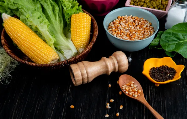 Кукуруза, початки, зерна кукурузы
