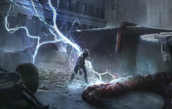 Картинка lightning, power, man, by Max Duran