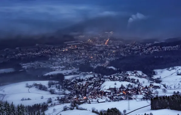 Switzerland, Fog, Zürich Oberland