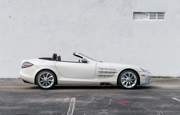 Roadster, Белый, вид сбоку, 2009, Mercedes-Benz SLR McLaren